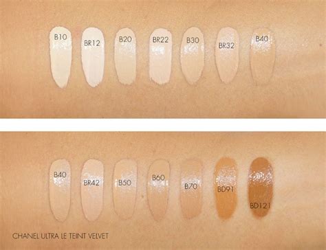 chanel foundation swatches|chanel velvet foundation shades.